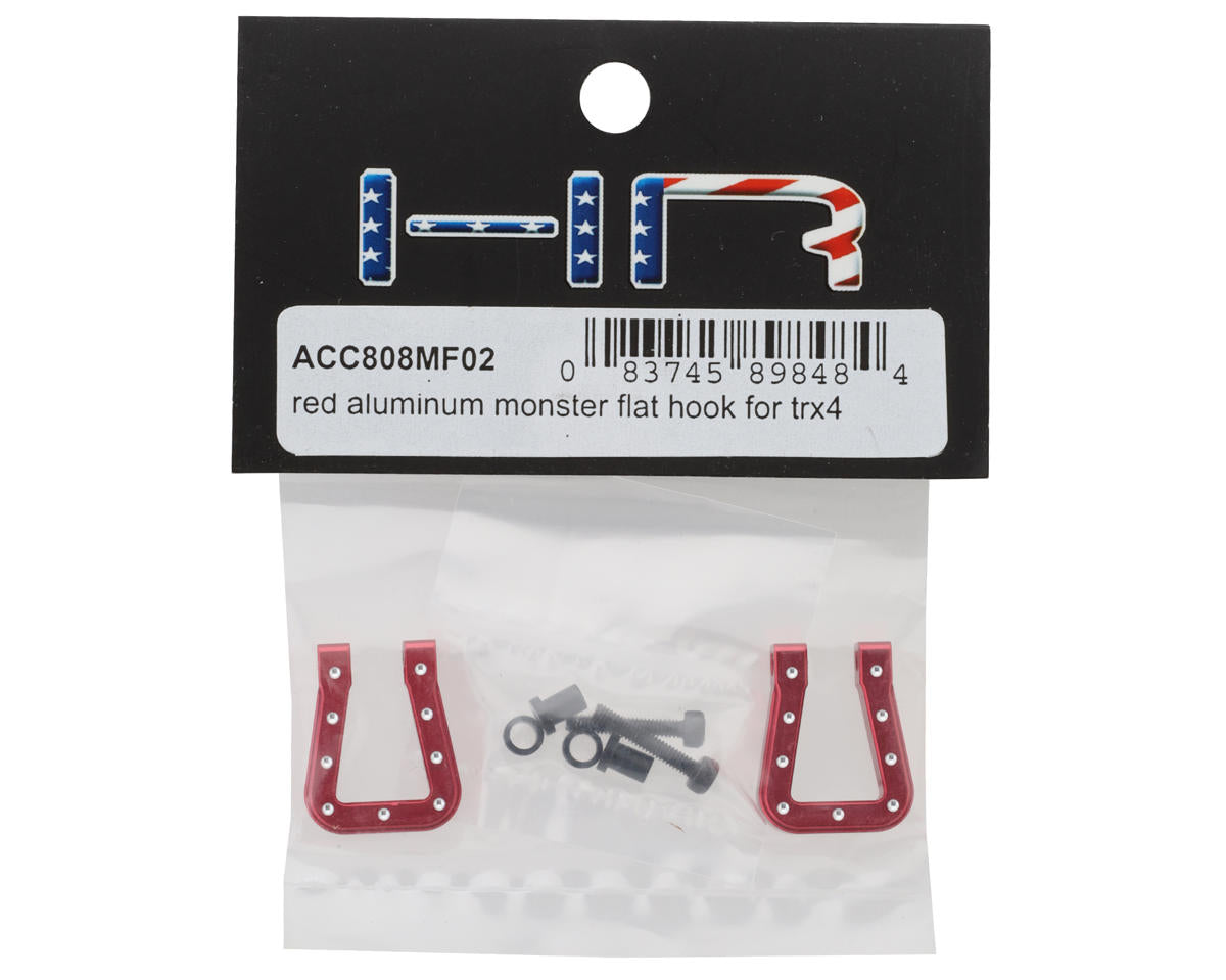 Hot Racing 1/10 Aluminum Monster Flat Tow Shackles (Red) (2)
