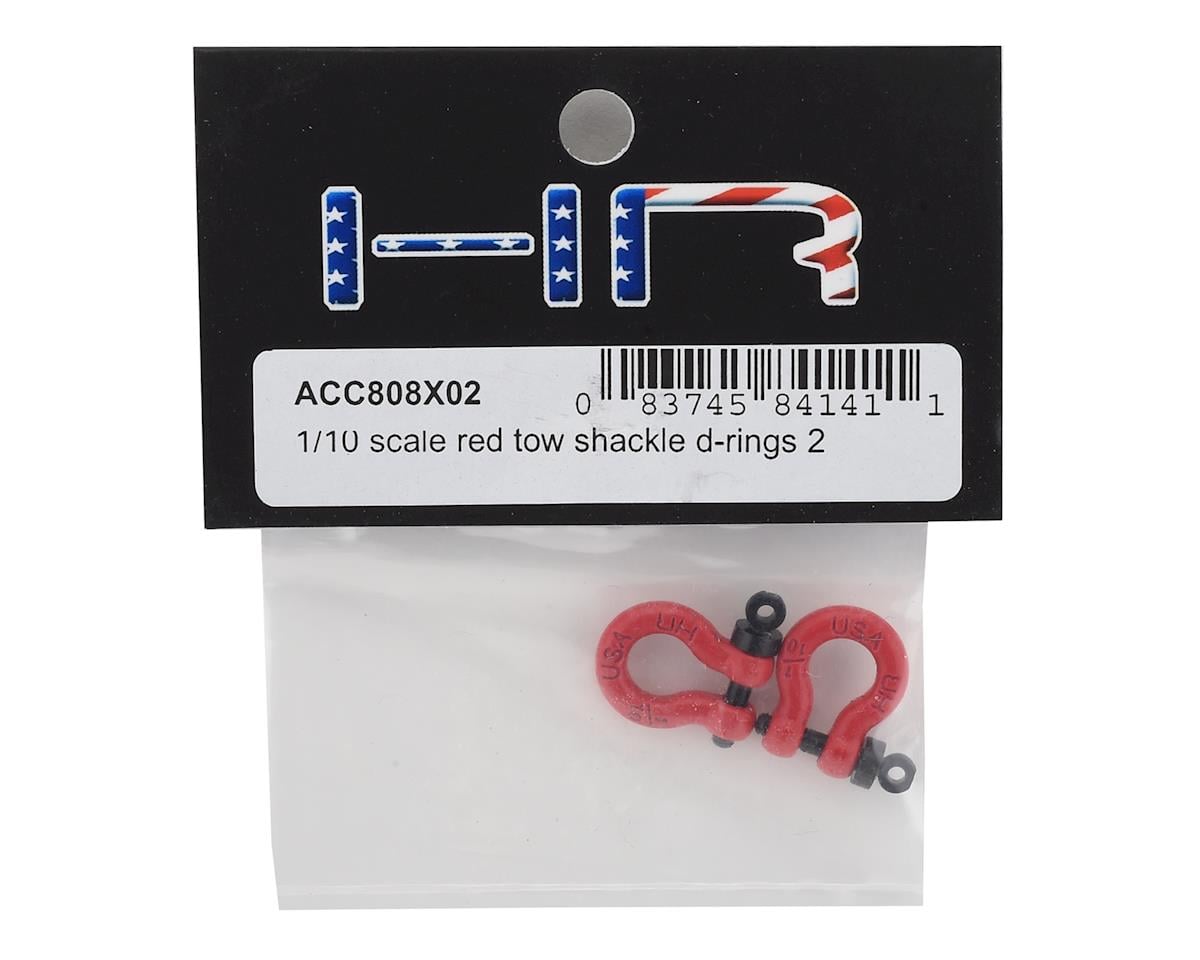 Hot Racing 1/10 Scale Aluminum D-Ring Tow Shackle (Red) (2)