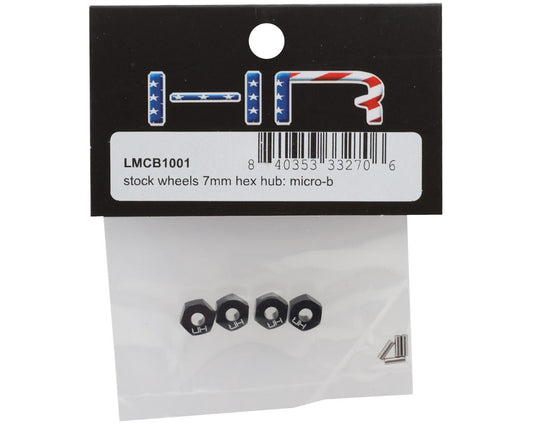 Hot Racing Losi® Micro-B Aluminum 7mm Wheel Hex Hub Set (Black) (4)