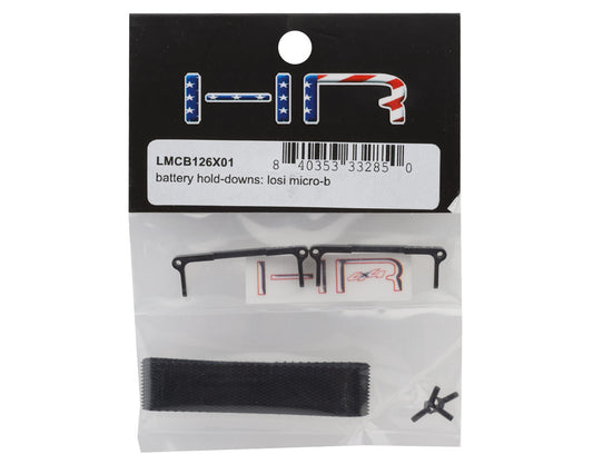 Hot Racing Losi® Micro-B Aluminum Battery Hold-Down Set (Black)