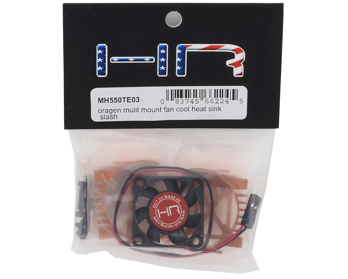 Hot Racing Clip-On Two-Piece Motor Heat Sink w/Fan (Orange) for Traxxas