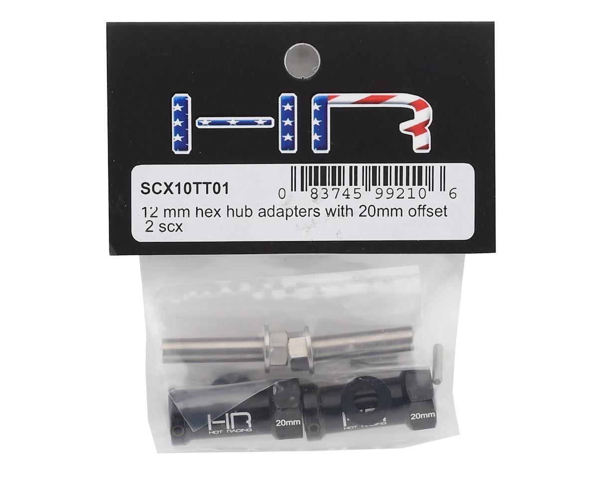 Hot Racing Axial Wheel Hub Extensions w/12mm Hex (Black) (2) (+20mm)