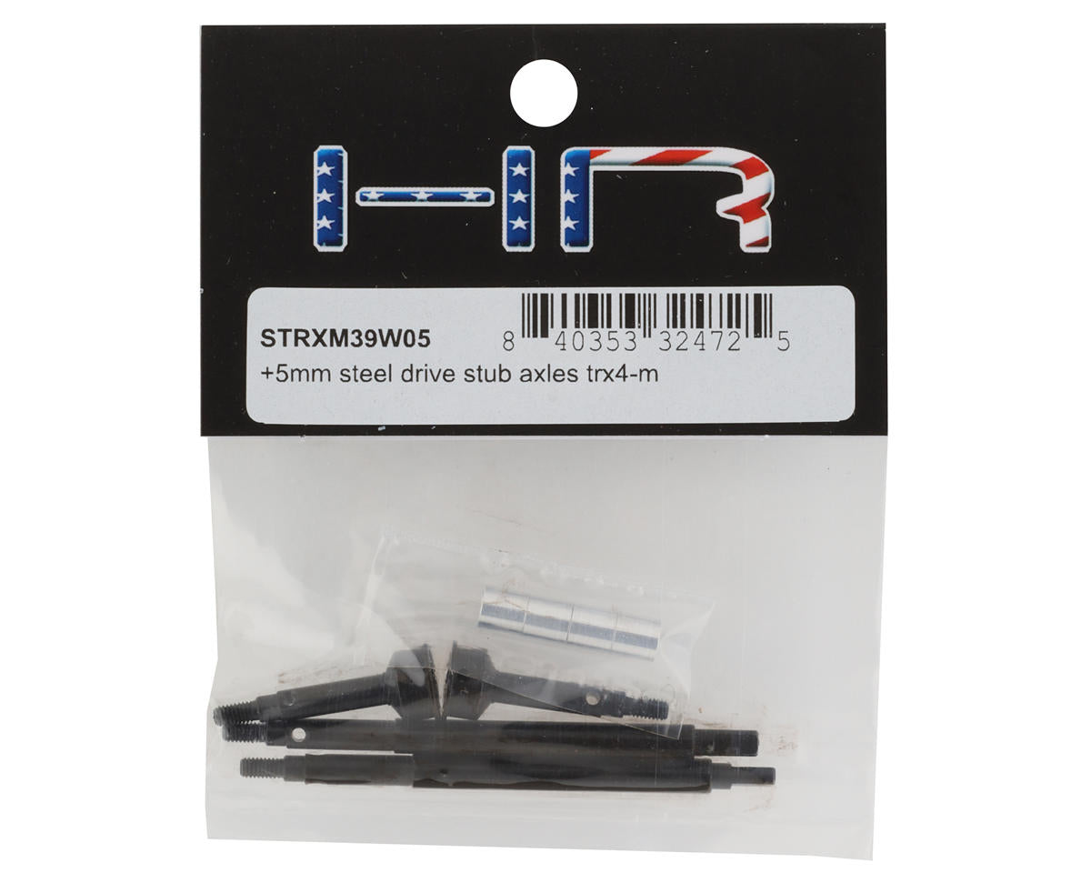 Hot Racing +5mm Front & Rear Hardened Steel Drive Axles for Traxxas TRX-4M