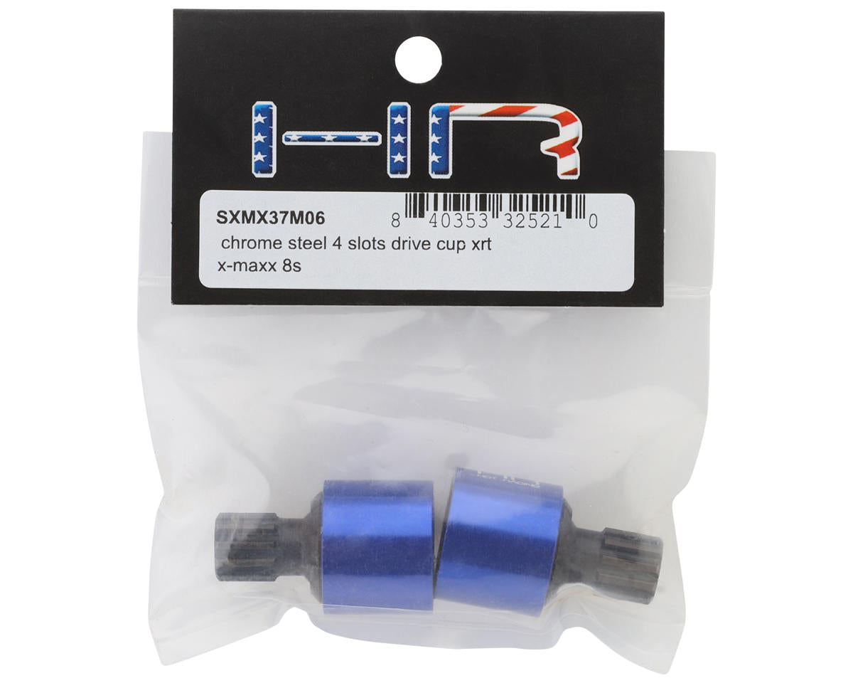 Hot Racing Chrome Steel 4-Slot Drive Cups for Traxxas XRT (2)