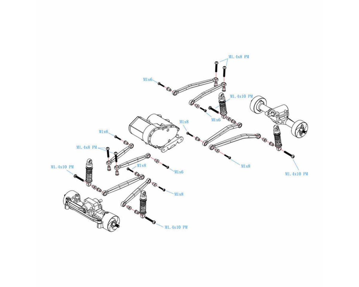 Hot Racing Axial SCX30 Aluminum High Clearance Suspension Links Set (Silver)