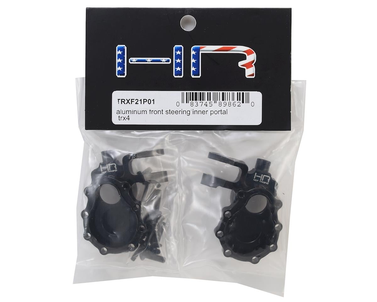 Hot Racing Aluminum Front Inner Portal Housing for Traxxas TRX-4 (Black) (2)