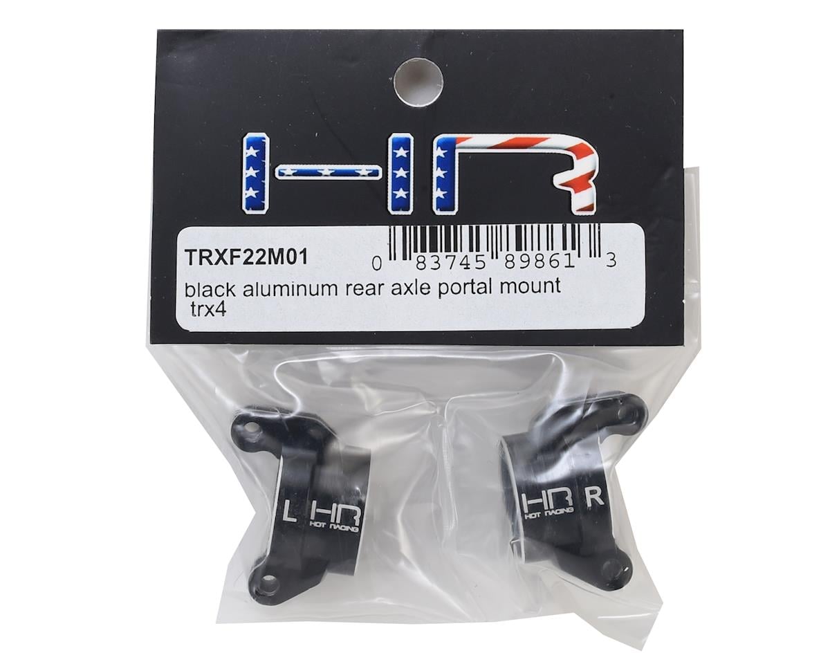 Hot Racing Aluminum Rear Axle Portal Mount for Traxxas TRX-4 (Black)