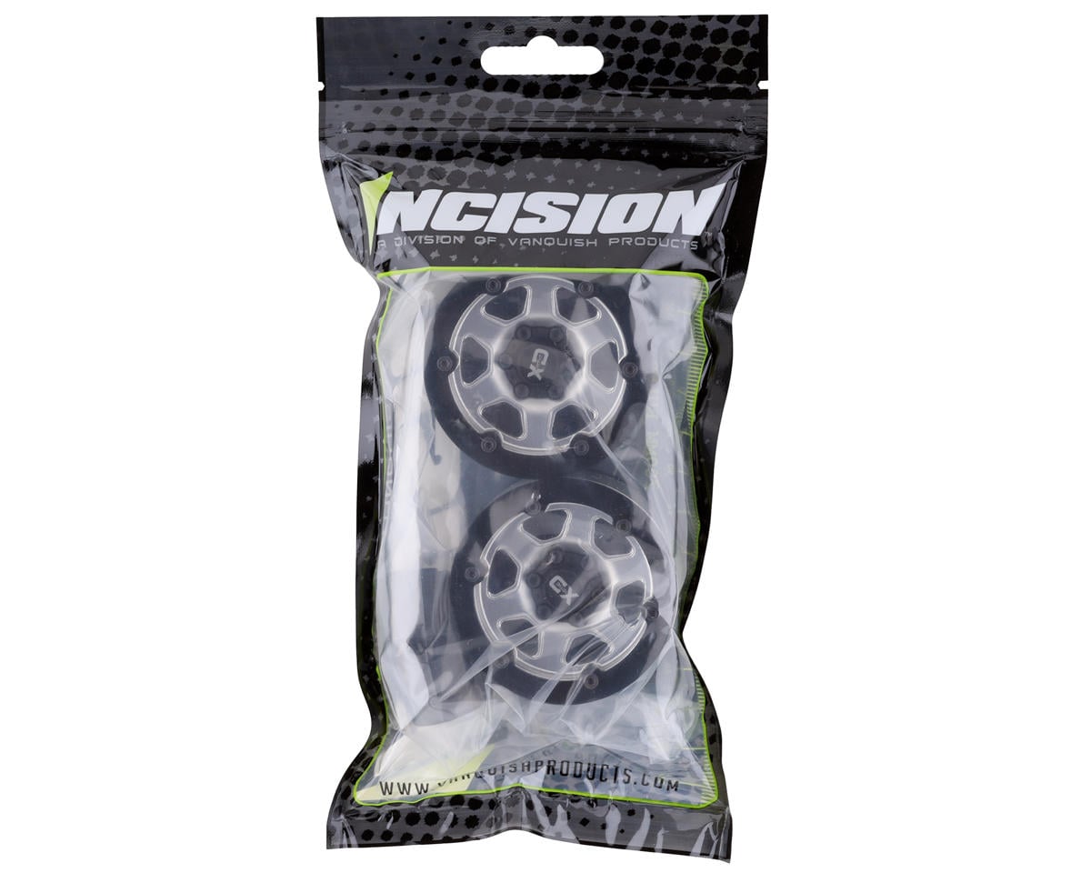 Incision KMC KM233 1.9" Plastic Beadlock Wheels (Silver) (2)
