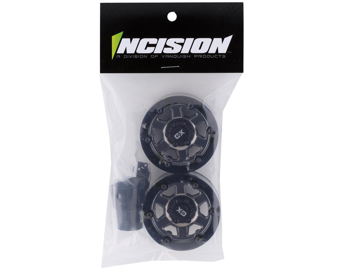 Incision KMC KM233 1.9" Plastic Beadlock Wheels (Black Chrome) (2)