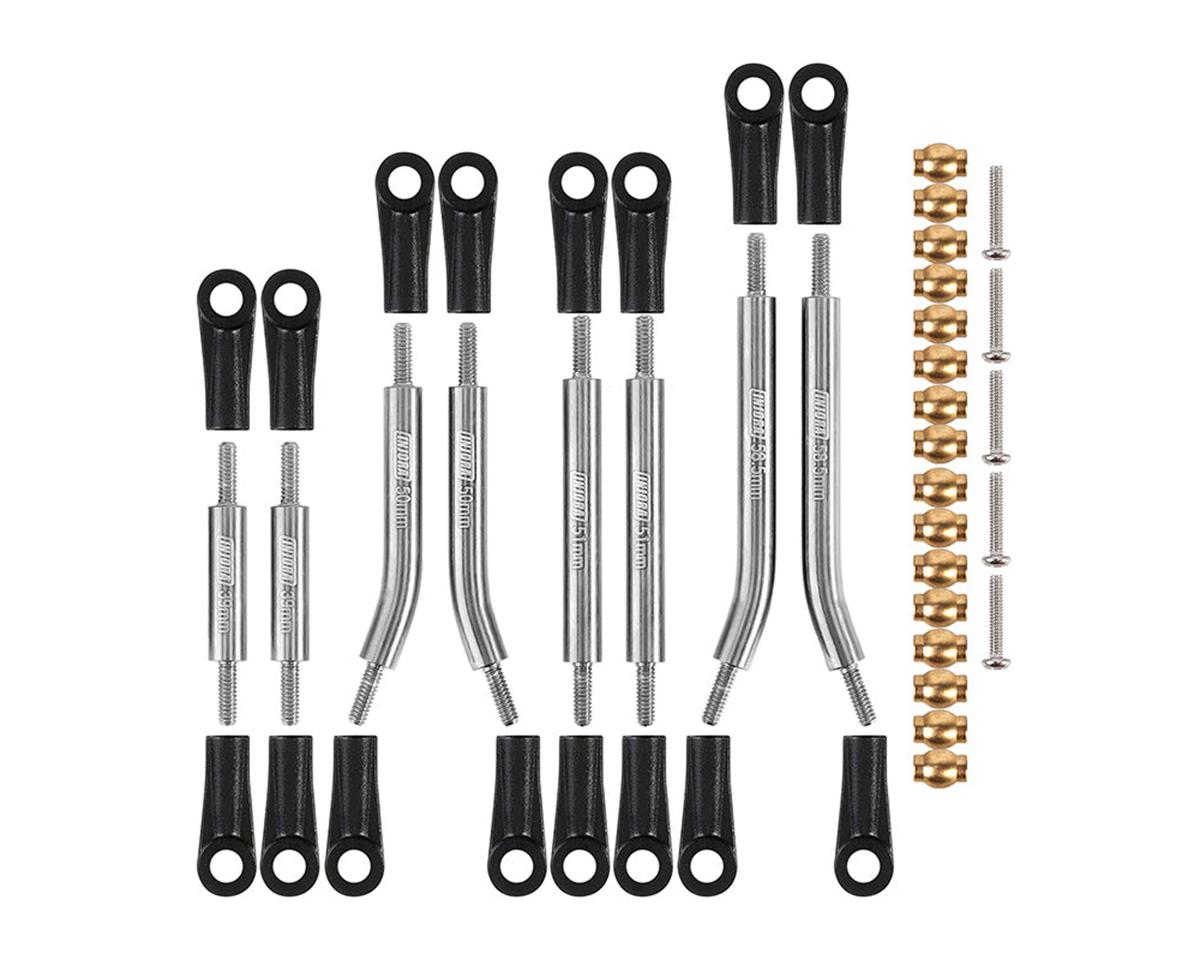 Injora Axial SCX24 Stainless Steel High Clearance Suspension Links Set (Silver)