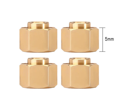 Injora Extended Brass Wheel Hexes for Traxxas TRX-4M (4) (1.25g ea)