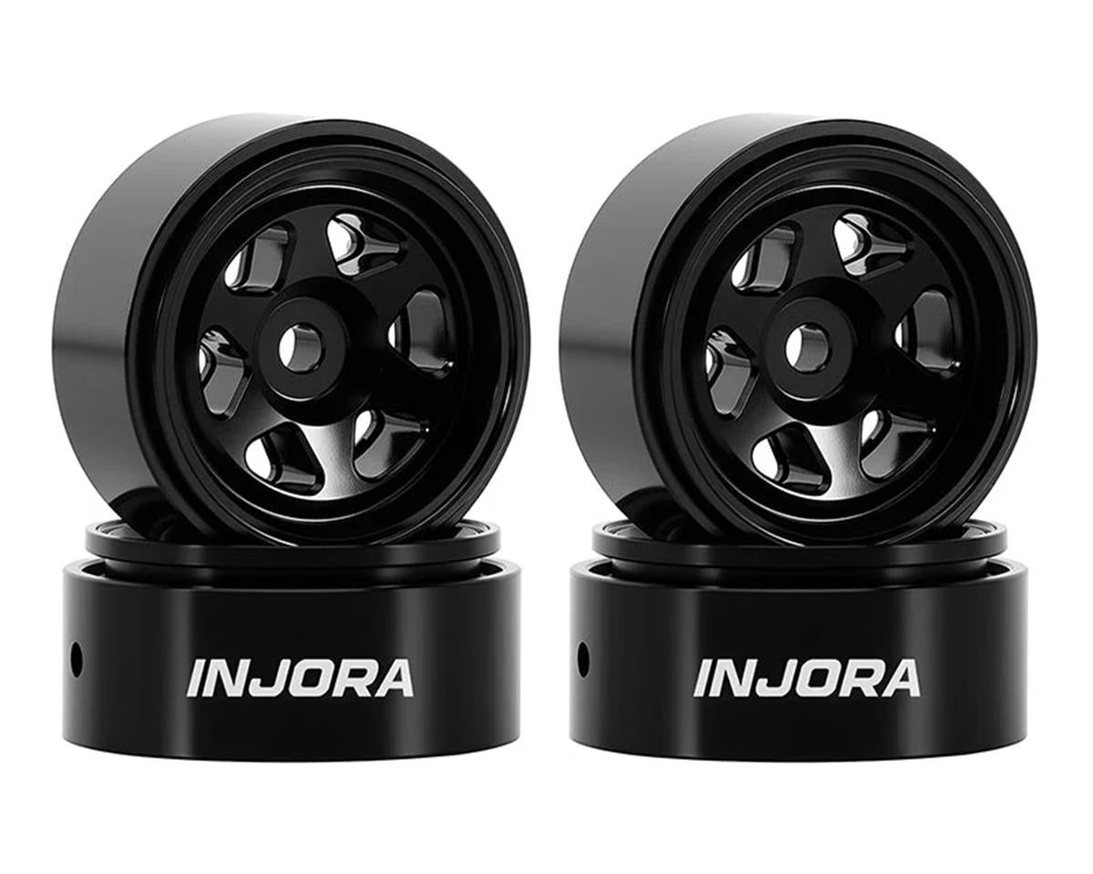Injora Axial SCX30 D18 0.7" 6-Spoke Aluminum Micro Rock Crawler Beadlock Wheels