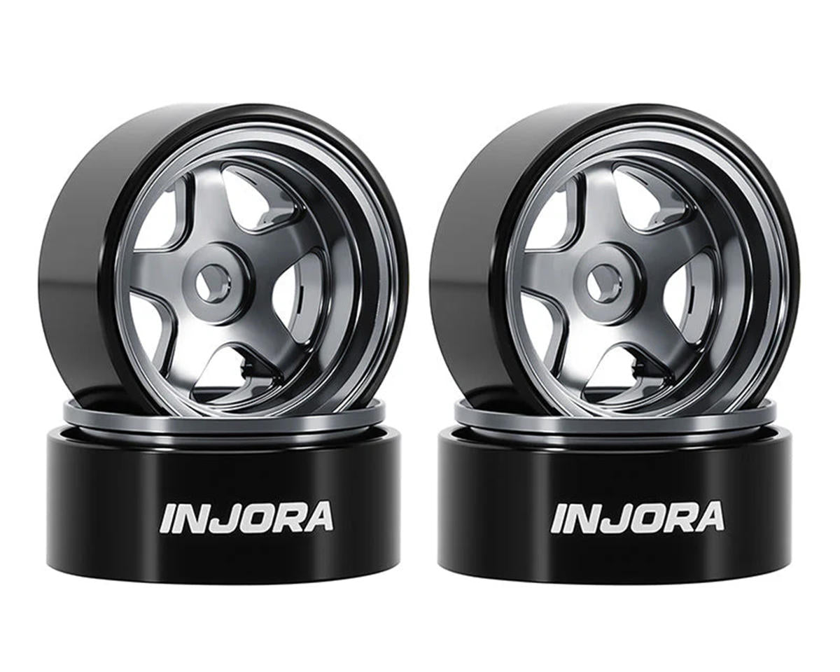 Injora Axial SCX30 D18 0.7" 5-Spoke Aluminum Micro Rock Crawler Beadlock Wheels