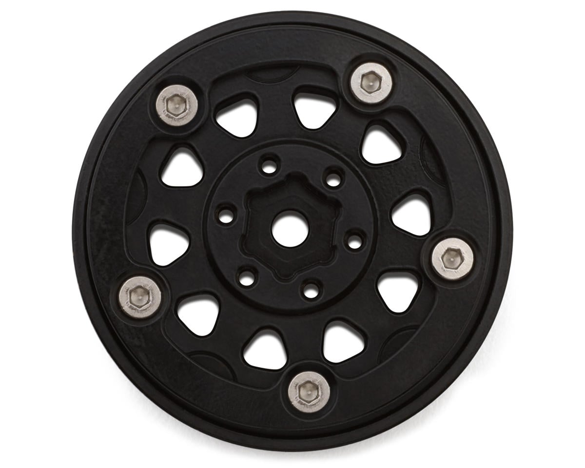 Injora 1.3" D-Slot Aluminum Micro Crawler Beadlock Wheels (27g ea) (Black/Black)