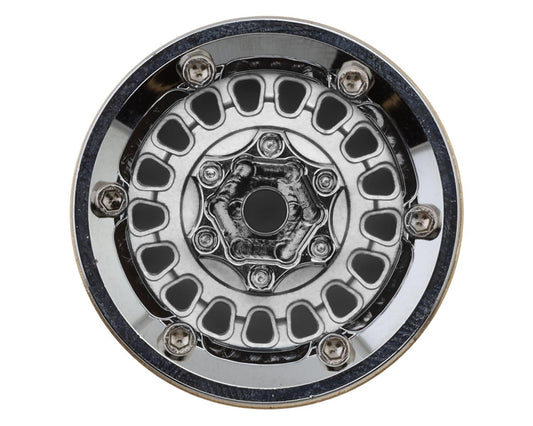 Injora 1.0" ModuWheel Brass & Aluminum Micro Crawler Beadlock Wheels (Silver)