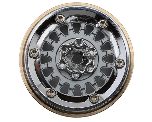Injora 1.3" ModuWheel Brass & Aluminum Micro Crawler Beadlock Wheels (Grey)