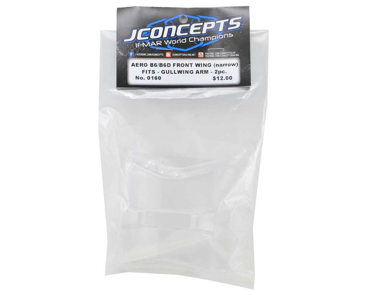 JConcepts Aero B6/B6D Front Wing (Narrow) (2) (Gullwing Arm)