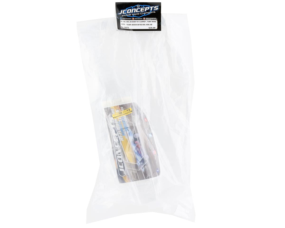 JConcepts RC10 B6.4/B6.4D "F2" Body w/Carpet Wing (Clear)