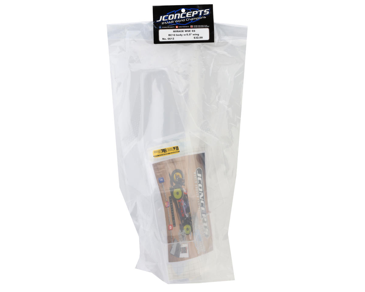 JConcepts RC10 Mirage SS Worlds Special Edition Scoop Body (Clear) w/5.5" Wing