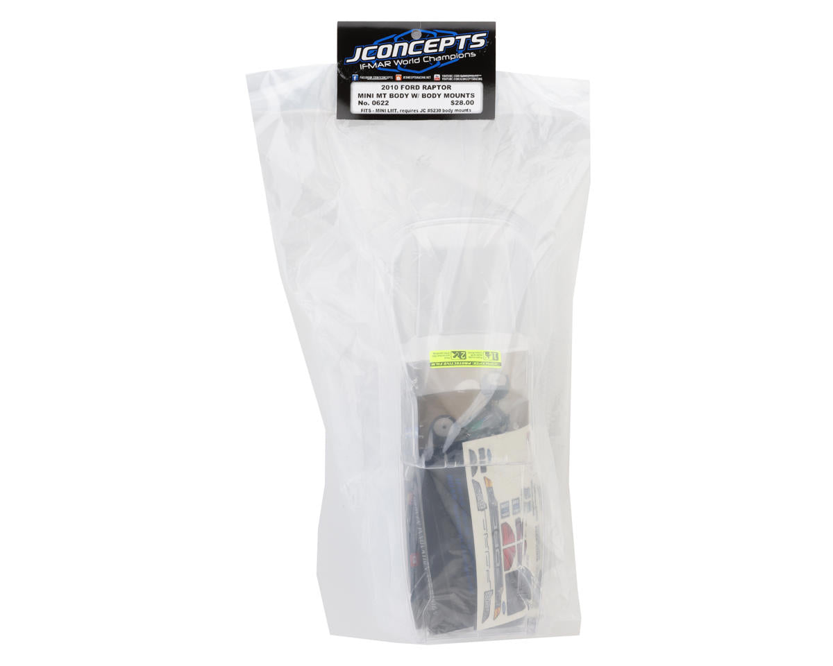 JConcepts Losi Mini LMT 2010 Ford Raptor Monster Truck Body (Clear)