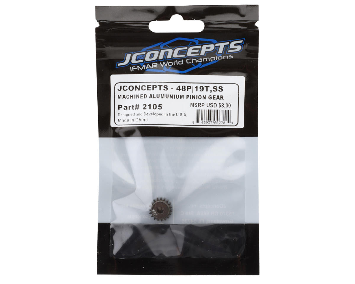JConcepts 48P CNC-Machined Aluminum Silent Speed Pinion Gear (19T)