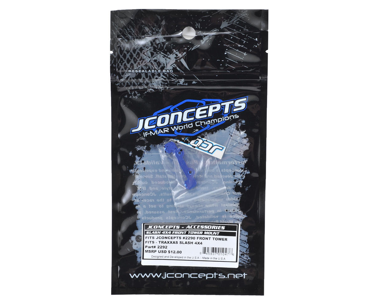 JConcepts Front Shock Tower Mount for Traxxas Slash 4x4 (Blue)