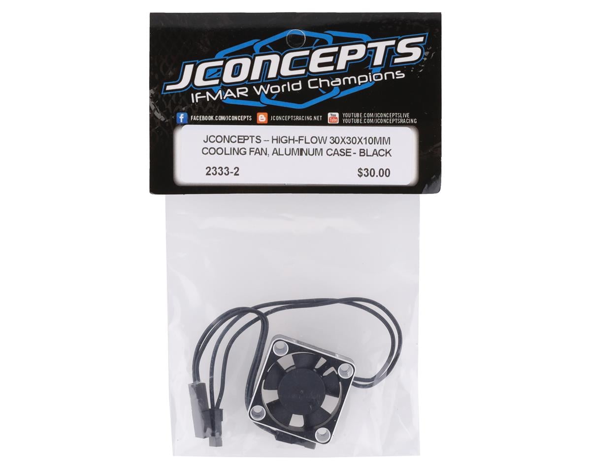 JConcepts 30x30x10mm Aluminum High-Flow Cooling Fan (Black)