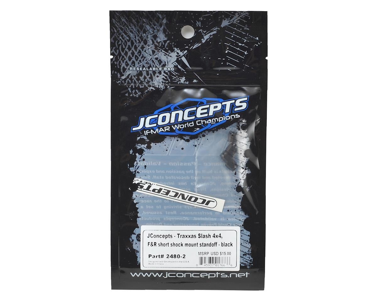 JConcepts F&R Short Shock Mount Standoff for Traxxas 4x4 Slash/Stampede (Black)