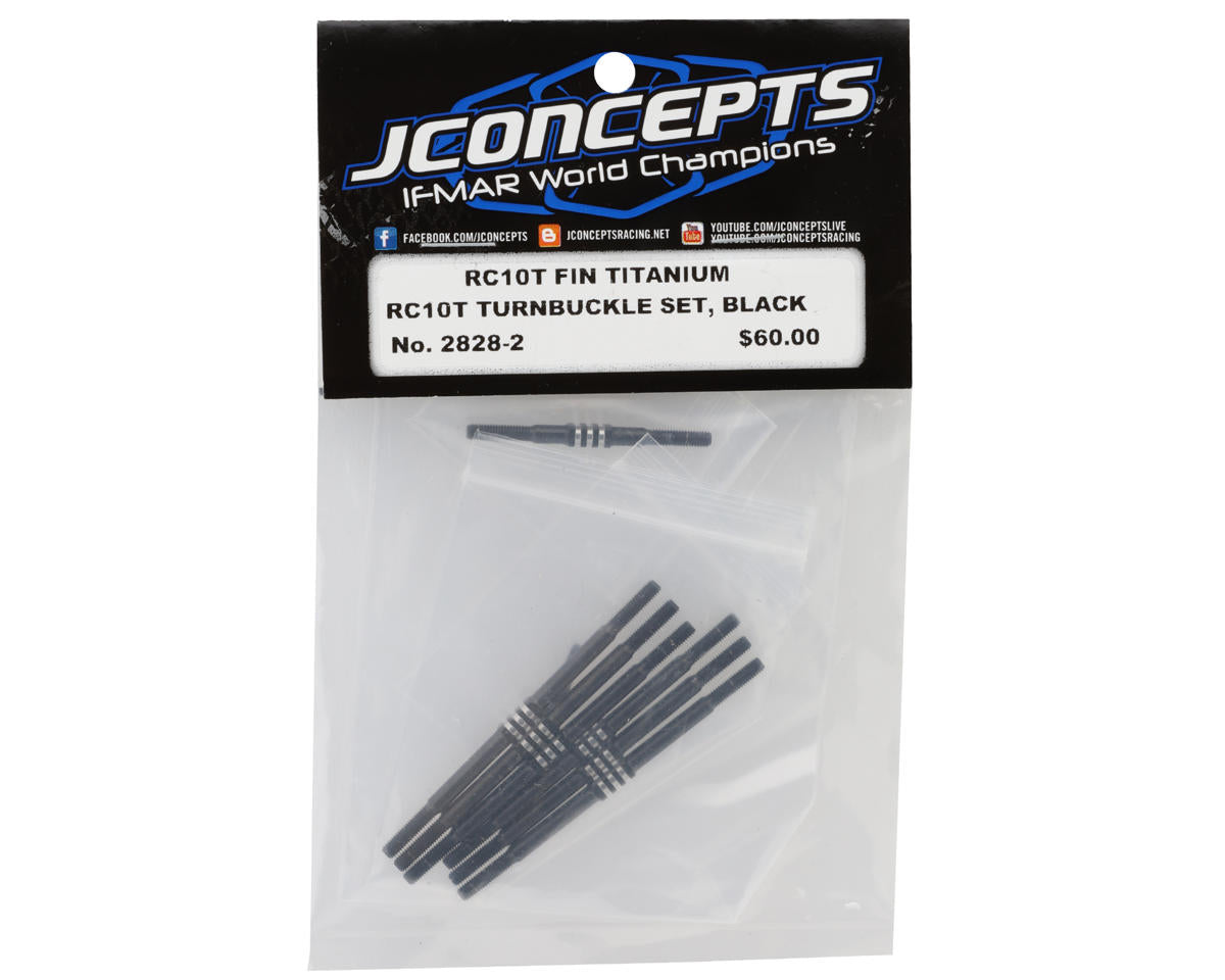 JConcepts Team Associated RC10T Fin Titanium Turnbuckles (Black) (8)