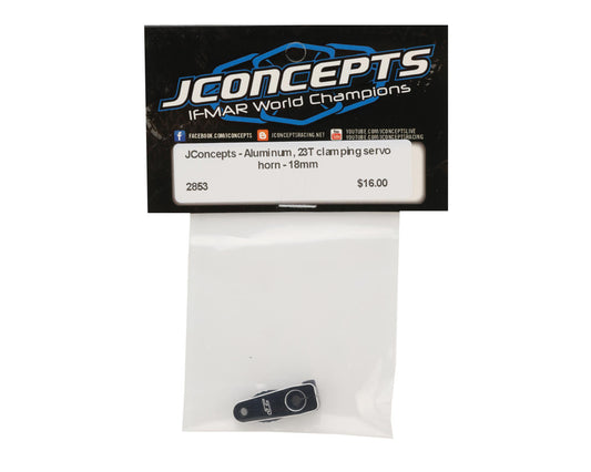 JConcepts 18mm Aluminum Clamping Servo Horn (Black) (23T)