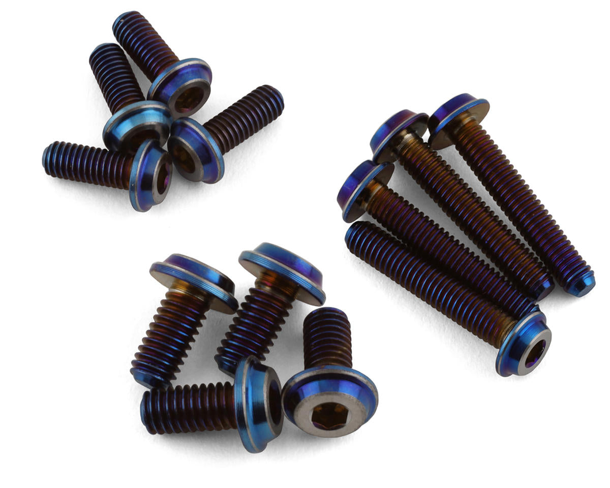 JConcepts Team Associated B6.4 Titanium Top Hat Upper Screws Set (70) (Blue)