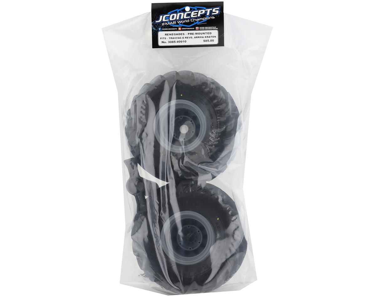 JConcepts Renegades Pre-Mounted Monster Truck Tires (Silver) (2) (Yellow)