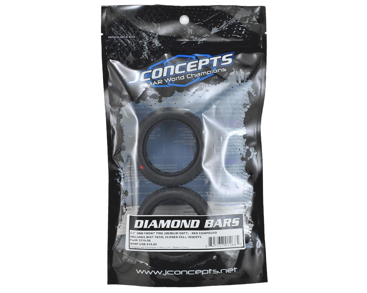 JConcepts Diamond Bars 2.2" 2WD Front Buggy Tires (2) (Red)