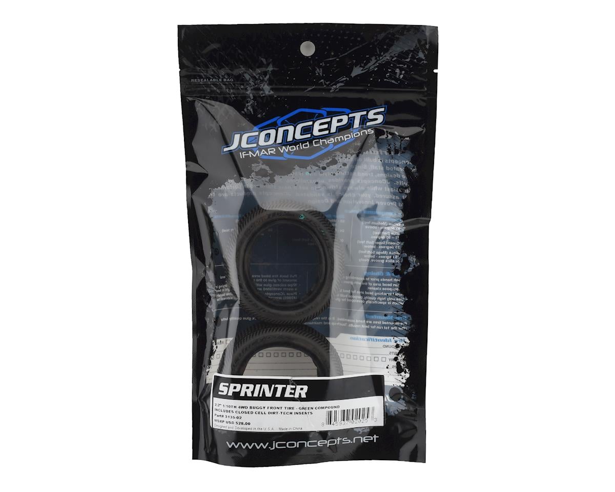 JConcepts Sprinter 2.2" 4WD 1/10 Front Buggy Dirt Oval Tires (2) (Green)