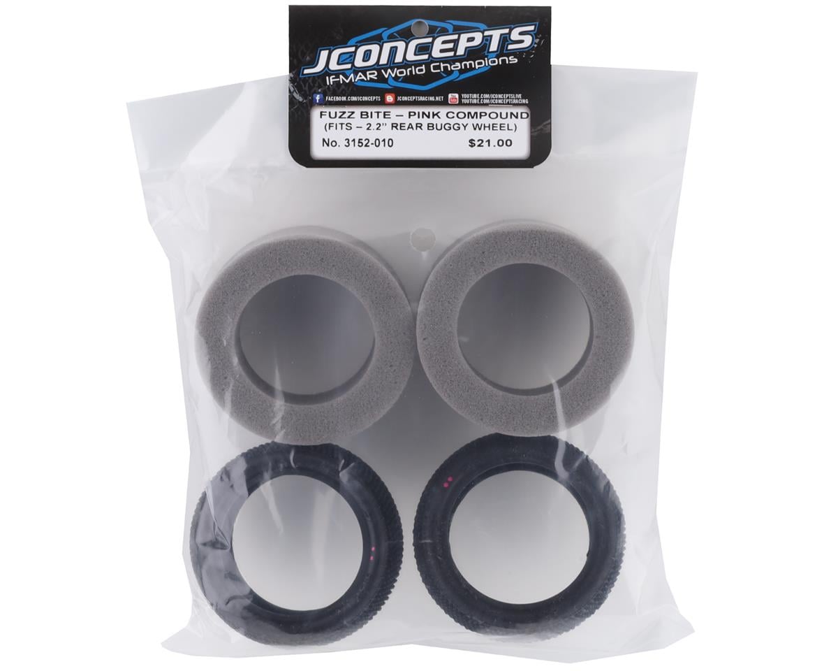 JConcepts Fuzz Bite LP 2.2" Rear Buggy Carpet Tires (2) (Pink)