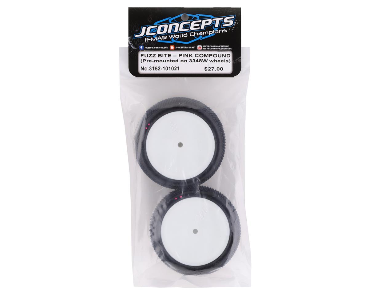 JConcepts Fuzz Bite LP 2.2" Pre-Mounted Rear Buggy Carpet Tires (White) (2)