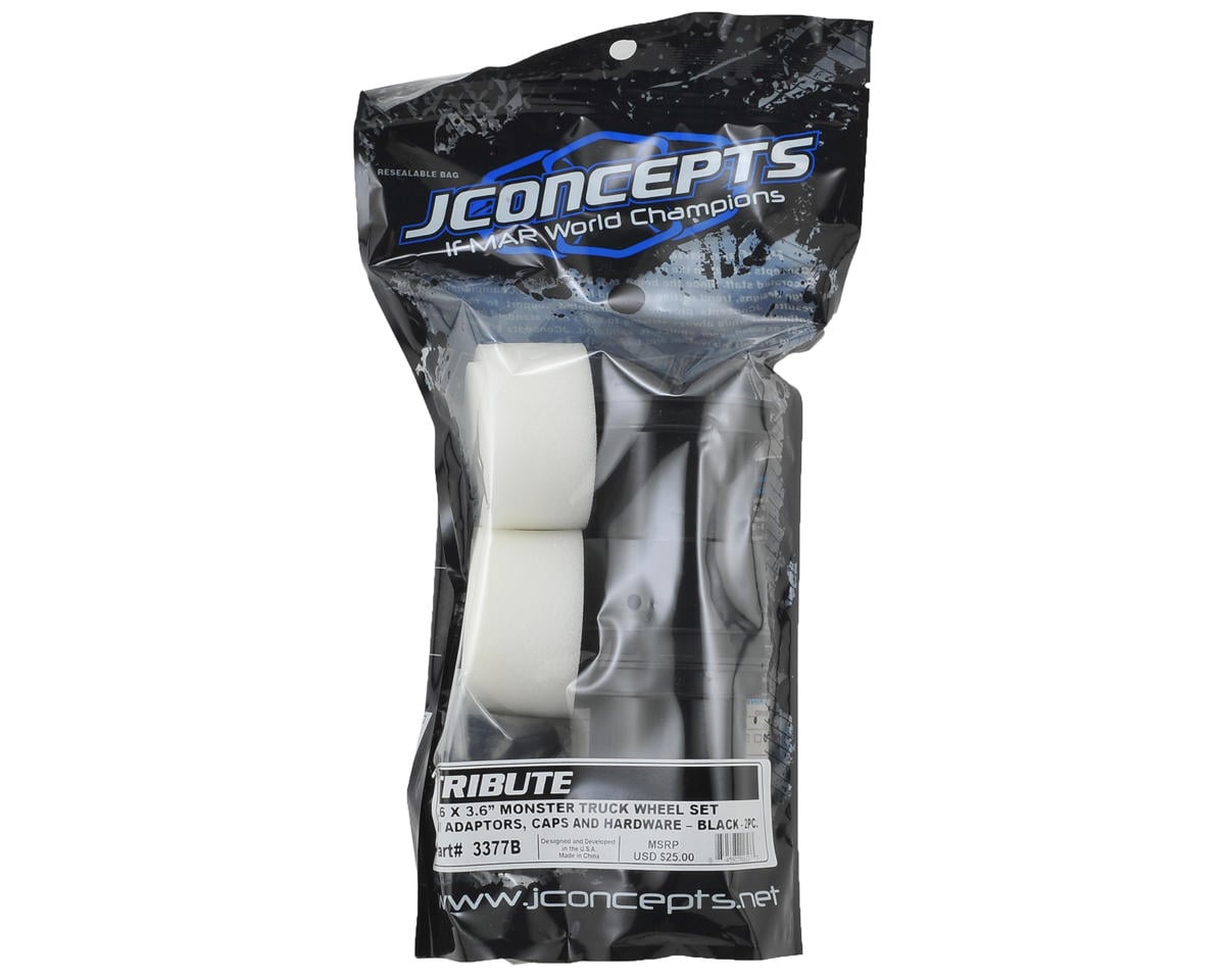 JConcepts Tribute 2.6x3.6" Monster Truck Wheel (Black) (2)