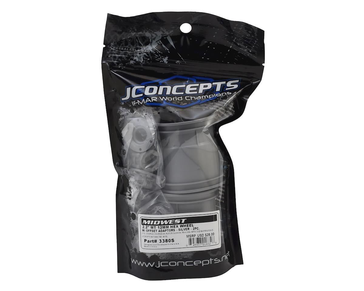 JConcepts 12mm Hex Midwest 2.2" Monster Truck Wheel (2) (Silver)
