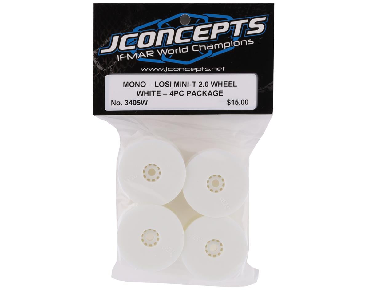 JConcepts Losi Mini-T 2.0 Mono Wheel Set (White) (4)