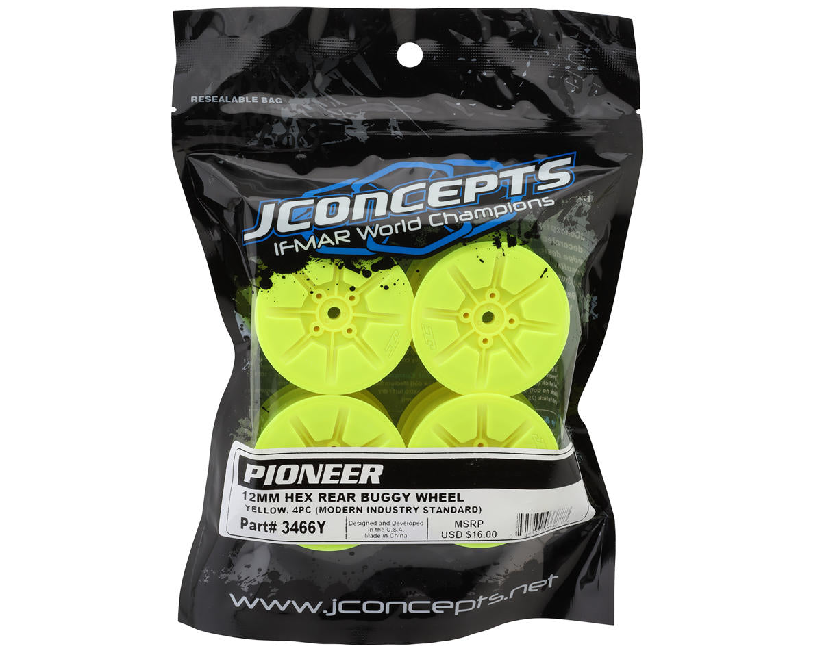 JConcepts Pioneer 2.2 Rear Buggy Wheels (Yellow) (4)