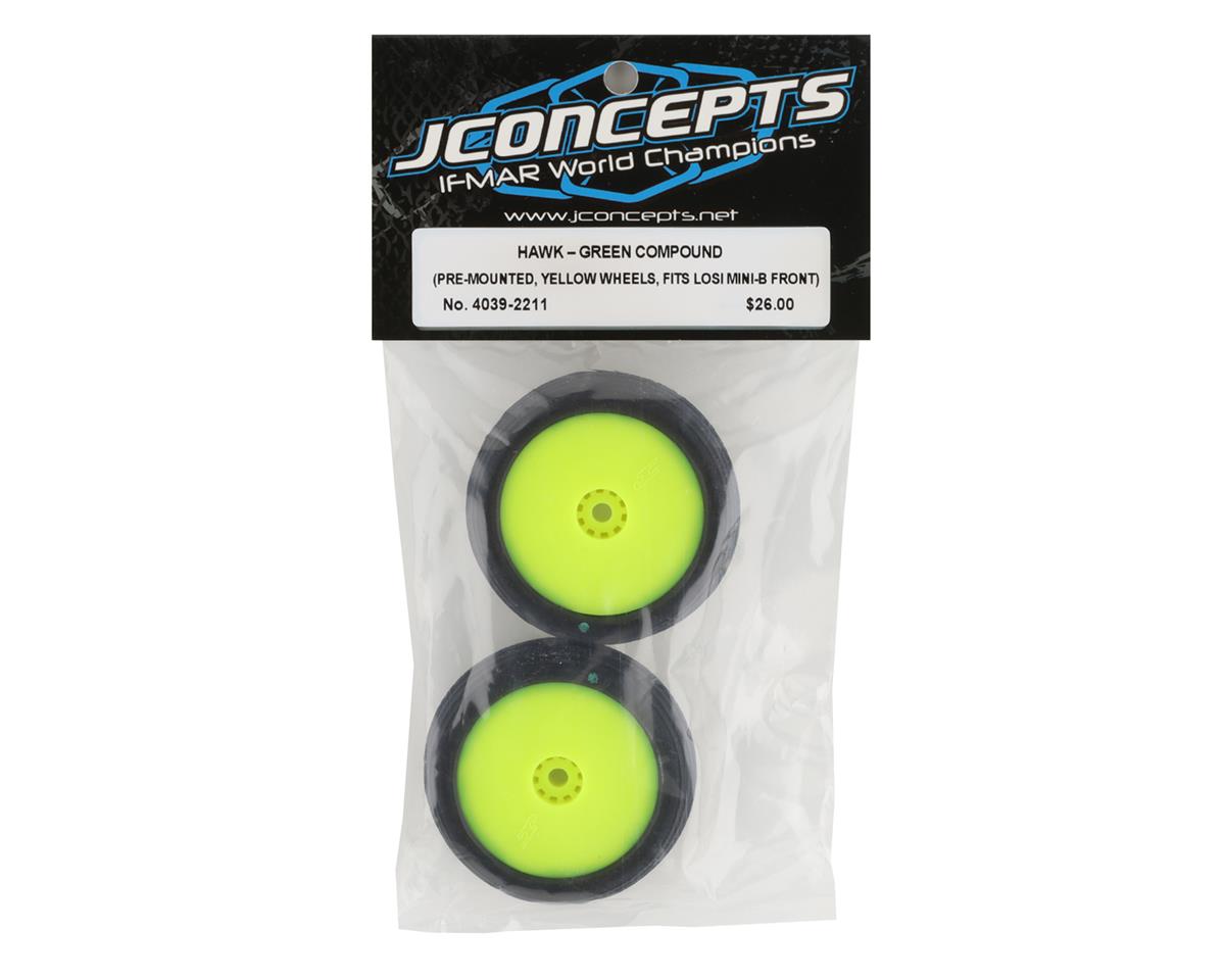 JConcepts Mini-B Hawk Pre-Mounted Front Tires (Yellow) (2) (Green)