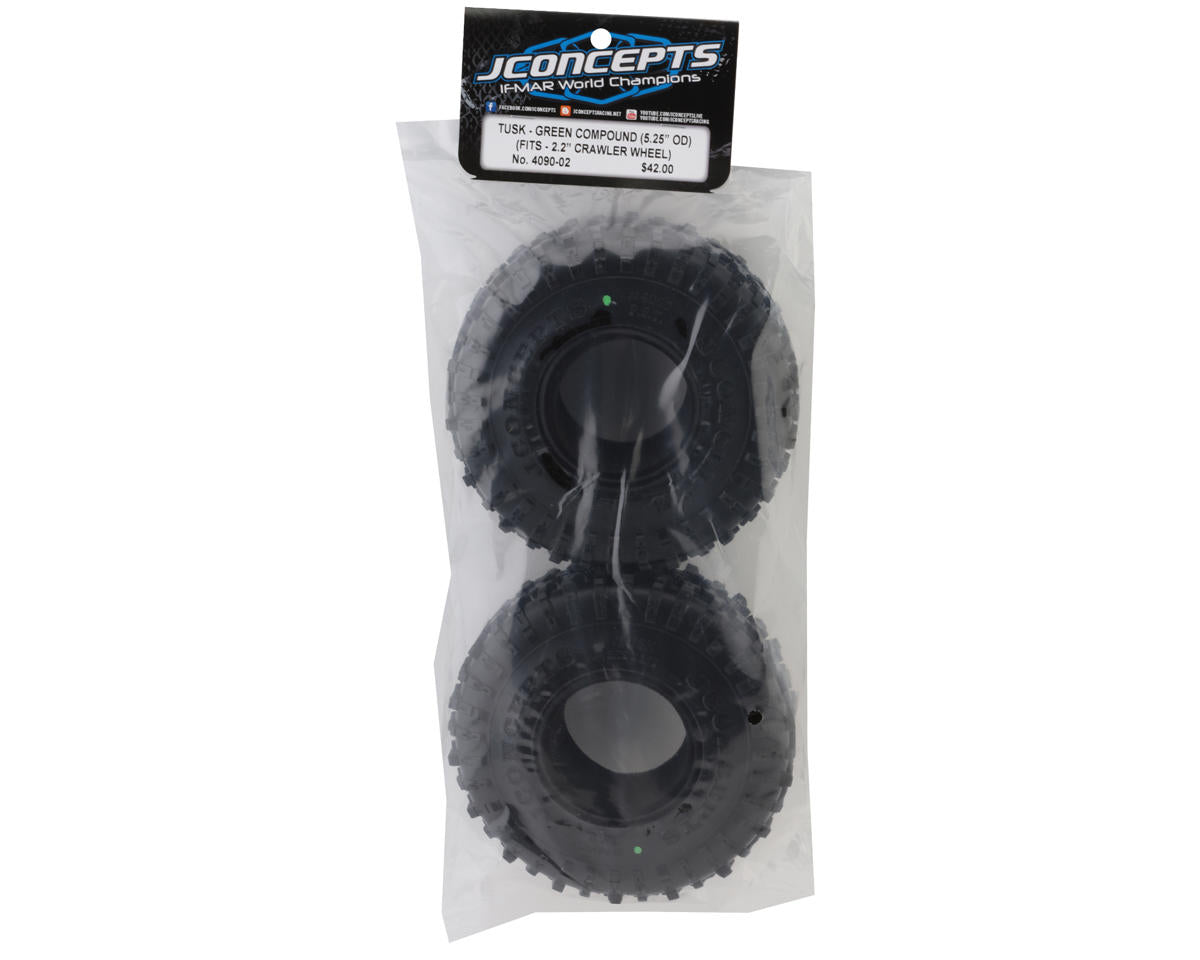 JConcepts Tusk 2.2" All Terrain Rock Crawler Tires (2) (Green)