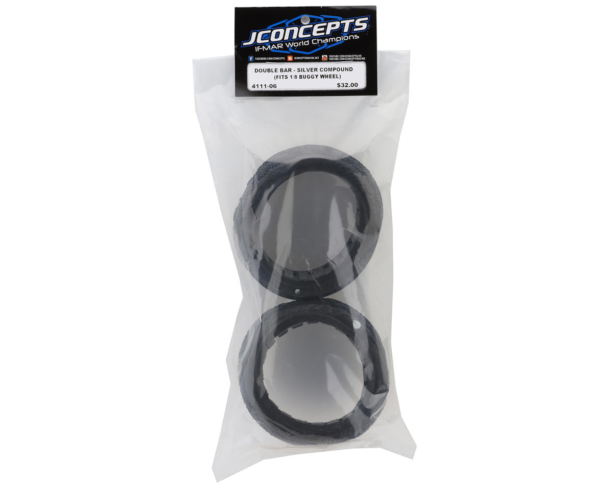 JConcepts Double Bar 1/8 Off-Road Buggy Tires (2) (Silver)