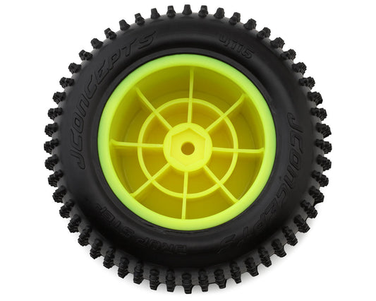 JConcepts 2.2" Drop Step Pre-Mounted 1/10 Stadium Truck Tires (Yellow) (2)
