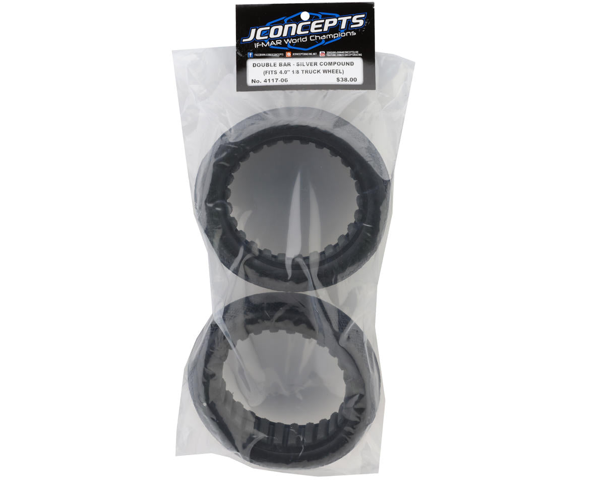 JConcepts Double Bar 4.0" 1/8th Off-Road Truggy Tires (2) (Silver)