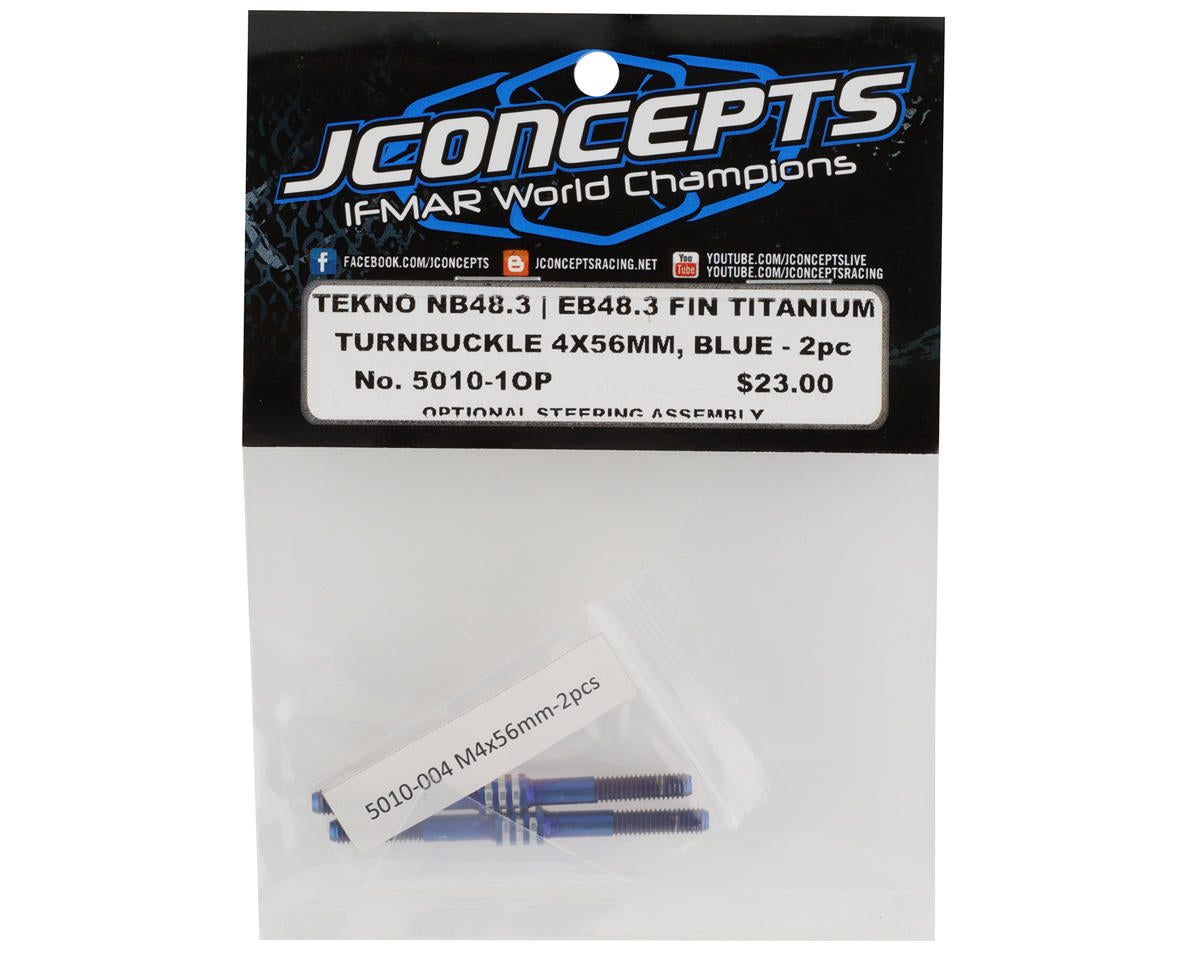 JConcepts Tekno NB48.3/EB48.3 Fin Steering Titanium Turnbuckle (2) (Blue)