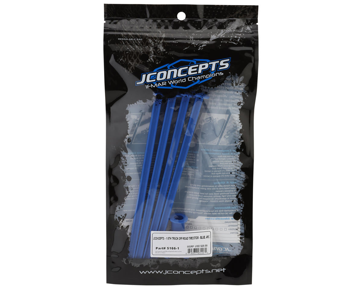 JConcepts 1/8th Truggy Off Road Tire Sticks (Blue) (4)