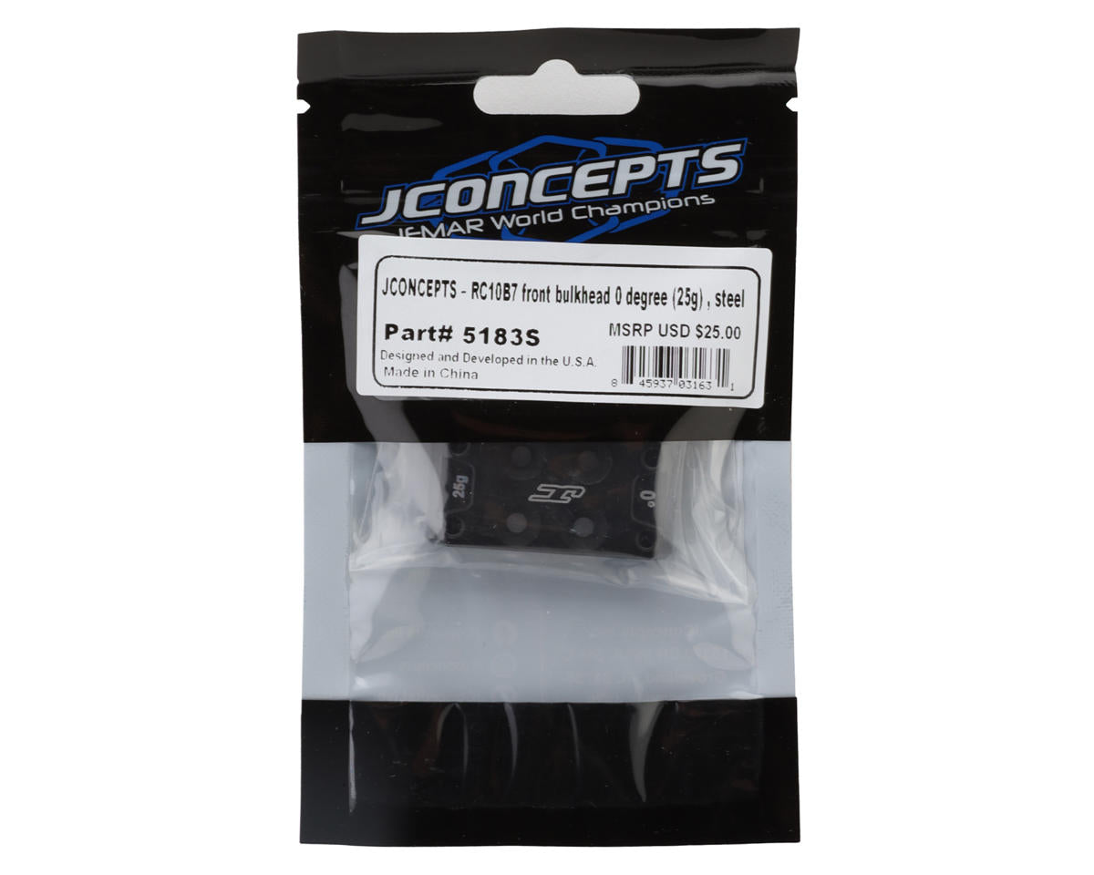 JConcepts RC10B7/B7D Steel Front Bulkhead (0°) (25g)