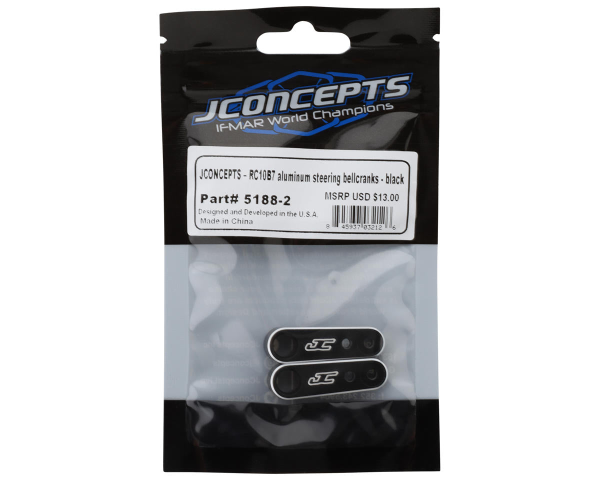 JConcepts RC10B7/B7D Aluminum Steering Bell Cranks Set (Black)