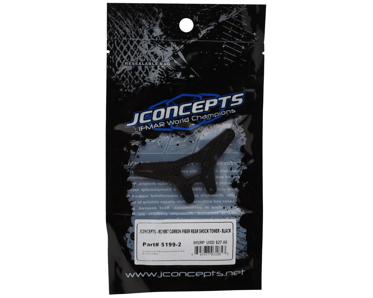JConcepts RC10B7 Carbon Fiber Rear Shock Tower (Black)